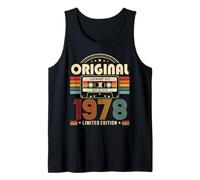 48th Birthday Gift Man Woman 1978 Vintage Cassette 48 Deco Tank Top