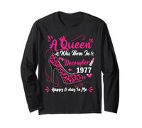 48th Birthday High Heel A Queen was Born in December 1977 Long Sleeve T-Shirt