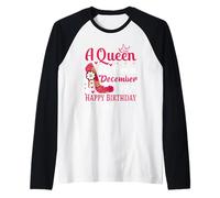 48th Birthday High Heel A Queen was Born in December 1977 Raglan Baseball Tee