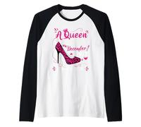 48th Birthday High Heel A Queen was Born in December 1977 Raglan Baseball Tee