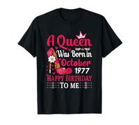 48th Birthday High Heel A Queen was Born in October 1977 T-Shirt