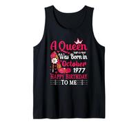 48th Birthday High Heel A Queen was Born in October 1977 Tank Top