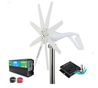 48V,1000W-3000W Horizontal Wind Turbine Generator, Low Speed Power Generator 48V 220V Wind Turbine with Inverter Homeuse for Cabins Or Home