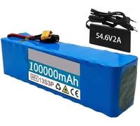 48V 100Ah Ebike Battery Battery Pack, 48V 100Ah Electric Bicycle Scooter with Charger 54.6V 2A with BMS Protection Board for 200W 350W 400W 500W 750W 1000W Motor 48V 100Ah,T
