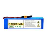 48V 14AH E-Bike Replacement Battery 13S3P High-Capacity Battery Suitable for Folding Scooters Waterproof PVC Material for 200W-1000W Electric Scooter Motor XT30+JST
