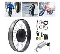 48V 1500W Electric Bike Conversion Kit Rear Wheel Electric Bicycle Motor Kit with LCD Display,26" Fat Tire Electric Snow Bike Conversion Kit Rear E-Bike Hub Motor Conversion Kit for 26" x 4" Tire