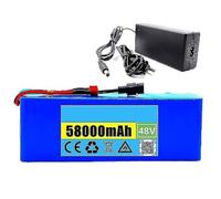 48V 20AH Electric Bicycle Battery 13S3P Waterproof Lithium-Ion E-Bike Battery with Charger Built-in BMS Protection Long Battery Life for 200W 350W 500W 600W Motors 48V 58Ah,XT90