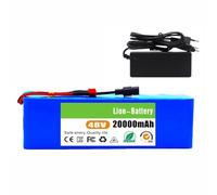 48V 20AH Electric Bicycle Lithium Battery Pack with 54.6V 2A Charger 13S3P High Capacity Li-Ion Battery for Electric Scooter Replacement Battery for Folding Scooters T