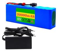 48V 30Ah Electric Bike Battery 13S6P Replacement Ebike Battery Pack for 200W 500W 750W 800W 1000W Motors Waterproof High Power Battery with Charger and BMS(XT60)