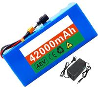 48V 42Ah Electric Bicycle Battery, Waterproof PVC Battery 13S3P E-Bike Battery for 200W-1000W Electric Bicycle Scooter Motor, Built-in BMS with Charger XT60,48V 42Ah