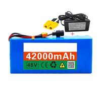 48V 42Ah Electric Bike Battery with 54.6V 2A Battery Charger, High Capacity Long Lasting Battery, Cell Equalization and Power Off Safety Protection(T)