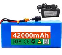 48V 42Ah Electric Bike Lithium Ion Battery with Charger Built-In BMS 1500W-200W Electric Bike Motor Protection 48V 42Ah,XT60