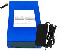 48V 50Ah E-Bike Battery Pack with BMS Protection, Compatible with 250W-1000W Motors, Includes Charger