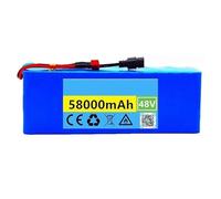 48V 58Ah 13S3P E-Bike Lithium-Ion Battery Pack Built-in BMS Protection E-Bike Battery Long Battery Life Aging-Resistant for 200W 500W 800W Motor with Charger 48V 58Ah,Bullet+SM