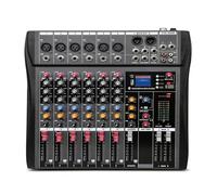 48V 6/8/12 Channels Professional Studio Au-dio Mixer USB DJ Sound Mixing Console Phantom Powers Monitor Amplifier Artists and Bands(6 Channels)
