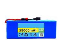 48V Electric Bicycle Replacement Battery 58Ah 13S3P Waterproof PVC Material High-Power Battery Suitable for Folding Scooters Rechargeable Battery XT30