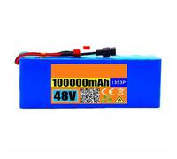 48V Electric Bike Battery 100AH 13S3P High Power Battery Suitable for Folding Scooters with 54.6V 2A Charger Replacement Battery Built-In Protection Board 48V,XT60+DC