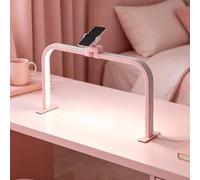 48W Manicure Table Lamp w/Phone Holder, Foldable Half Moon Nail Desk Lamp, No Flicker & Shadow-Free Arc Half Moon Light for Salon Nail Technicians & Home DIY Manicure Enthusiasts(Pink,2PCS)