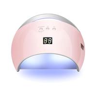 48W Portable LED Nail Lamp Dryer for Gel Polish, Dual Power Manicure Light | Fast cure, 50,000H lifespan, dual power, compact design for home & salon use.(Pink)