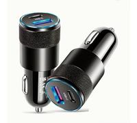 48W USB-C Retractable Car Charger,Super Fast Charging Adapter with PD & QC4.0 Dual Port Cigarette Lighter USB Charger Super Fast Charging Multi charge 3X Times Faster 12V-24V USB Socket For all phones