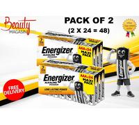 48x Energizer AAA Alkaline Power Batteries LR03 Maxi Pack Longest Expiry (2 Pk)