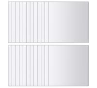 48x Mirror Tiles Square Glass Mirrored Wall Tile Bathroom Indoor Decor vidaXL