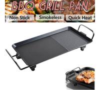 (48x27x8cm) Electric Table Top Grill Portable Barbecue Grill Non Stick Teppanyaki Grill Tray Large Size Smokeless Hot Plate for Party Camping Festival Cooking