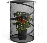 48x36cm Pop Up Garden Mesh - Vegetable Fruit Cage Flower Protective Net Cover with 4 Pegs, Outdoor Patio Garden Netting for Protecting Plant Flowers Fruit from Birds Chicken (black)