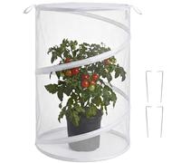 48x36cm Pop Up Garden Mesh - Vegetable Fruit Cage Flower Protective Net Cover with 4 Pegs, Outdoor Patio Garden Netting for Protecting Plant Flowers Fruit from Birds Chicken (white)