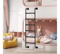 49"/52"/53"/54"/55"/56"/57" Black Wrought Iron Safety Climbing Ladder for Bunk Bed, Wall Mounted Egress Window Well Escape(155cm/61in)