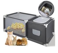 49.6"x19.7"x19.7" Brooder Box for Chicks with Dual Zipper Doors, Oxford Fabric & Mesh Chicken Brooder Box with Two-Zone, Small Animals Playpen Indoor Outdoor for Chicks, Ducks, Kitten, Puppy, Rabbits