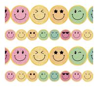 49.6ft Smile Face Bulletin Board Border, Happy Face Classroom Borders Trim for Bulletin Board, Colorful Border Decorations for Back to School Classroom Office Chalkboard Wall Decor (Smile)