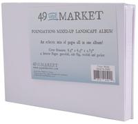 49 And Market "Foundations Mixed Up" Album - Landscape White 8.5"x6.5"x2.75" - Acid-Free Album for Scrapbooking, Memory Keeping, and DIY Projects