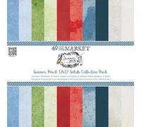 49 And Market Summer Porch 12"x12" Solids Collection Pack - Coastal-Inspired Double-Sided Cardstock for Scrapbooking and DIY Projects - 10 Sheets Included