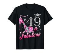 49 Fabulous 49th Birthday Women Girl Queen Crown High Heel T-Shirt