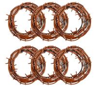 49 Foot 15m Fake Rusted Barbed Wire Decoration Plastic Barb Wire Easy to Bend Outdoor Garden Security Fence Fencing Anti-Cat Fox Bird Deterrent Spikes Roll Cowboy Western Party Decor (Brown)