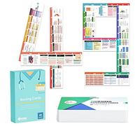 49 Horizontal Nursing Badge Reference Cards, Nursing School Essentials Set, Bonus Cheat Sheets - Lab Values, EKG, Vitals, Etc for Nurse, LPN, Or Students
