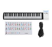 49 Key Hand-Rolled Piano Portable Rechargeable Roll-Up Flexible Electronic Keyboard with Piano Stickers Keyboard Instrument Musical Instrument