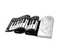 49 Key Hand Rolled Piano Silicone Portable Beginner Folding Electronic Piano(White)