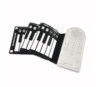 49-key Hand-rolled Piano With Speaker Silicone Beginner Portable Folding Electronic Keyboard(Silver)