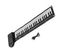 49 Key Roll Up Piano Foldable Electronic Piano Flexible Silicone Keyboard Piano Keyboard Piano for Beginner (Color : BK)