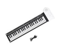 49 Key Roll Up Piano Foldable Electronic Piano Flexible Silicone Keyboard Piano Portable Electronic Keyboards (Color : WH)
