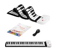 49 Key Roll Up Piano Silicone Folding Piano Hand Roll Electronic Piano | 8 Tones, 3 Sound Effects, 6 Demo Songs, Recording, One-Key Teaching, Tone Editing - Music Instrument Gift for Beginner