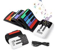 49 Key Roll Up Piano with Built in Lithium Battery, Foldable Soft Keyboard, Flexible Electronic Digital Music Piano Keyboard, Entry Level Educational Instrument for Kids