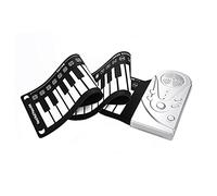 49 Keys Electronic Keyboard, Hand Rolled Silicone Piano Pad, Roll Up Keyboard Piano for Kids Beginners (Silver)