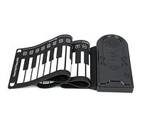 49 Keys Electronic Keyboard, Hand Rolled Silicone Piano Pad, Roll Up Keyboard Piano for Kids Beginners (Black)