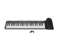 49 Keys Hand Roll Up Keyboard Piano, Portable Electric Folding Piano With 16 Tones 6 Demos Support Earphone External Speaker Recording (B)