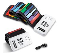 49 Keys Keyboard Piano 75x16x1.97cm Roll Up Piano Keyboard Portable 8 Tones 6 Educational Demo Rechargeable Foldable Digital Electric Piano Silicone Folding Piano Keyboard for Beginners