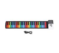49 Keys Portable Piano Keyboard, Silicone Foldable Hand Rolled Piano Pad with Built in Speaker, Colorful Standard Keys for Home Travel and Outdoor Play, Rechargeable Design with 36