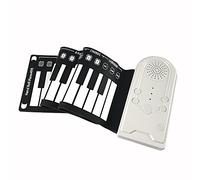 49 Keys Portable Piano With Built-In Speakers, Roll Up Keyboard Piano, Foldable Piano, Upgraded Waterproof Silicone Foldable, Music Gifts Girl Boys Kids (Color : White)